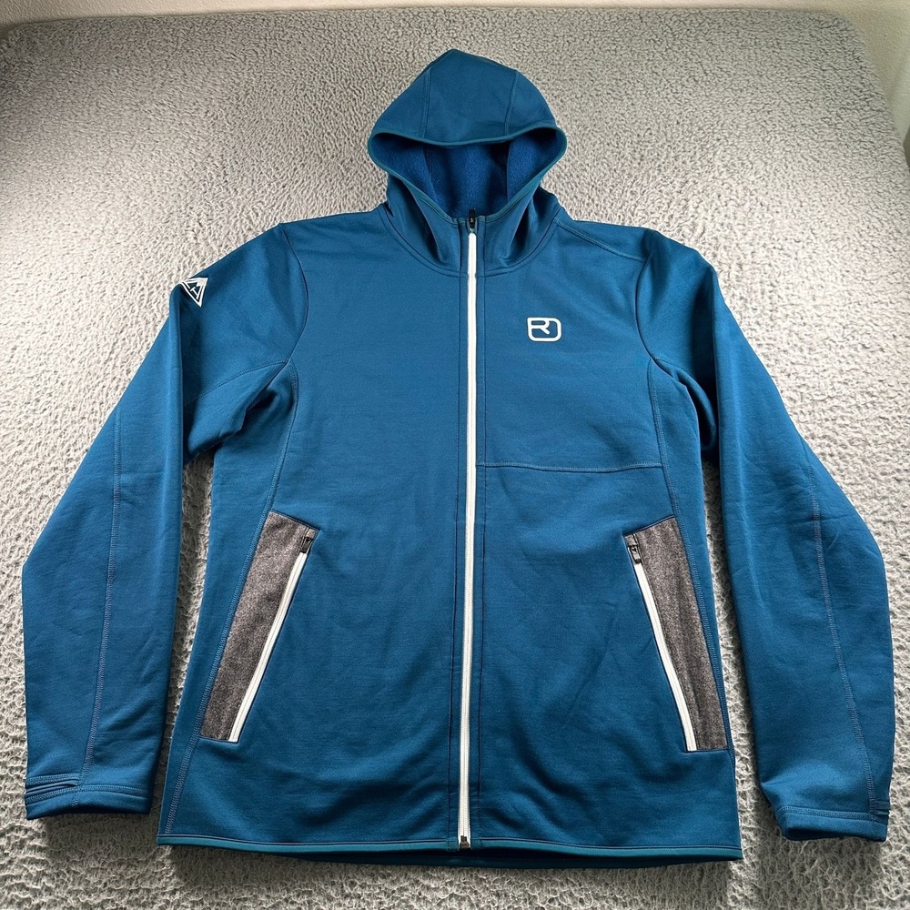 Ortovox Hoodie Jacket Mens XL Fleece Plus Merino Inside Full Zip Outdoors‎ Ski